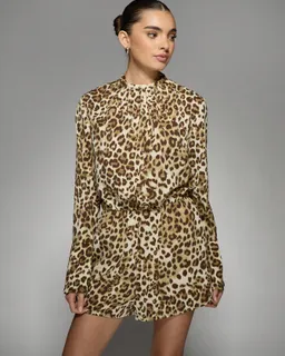 Mono leopardo elegante manga larga de Missguided en Monos para argentina