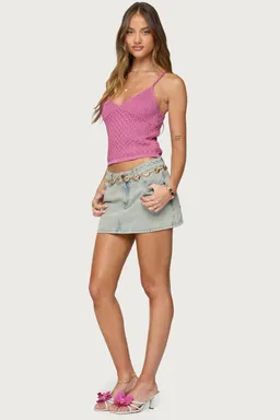 Musculosa tejida texturizada brillante frankey de Edikted en Tops para argentina