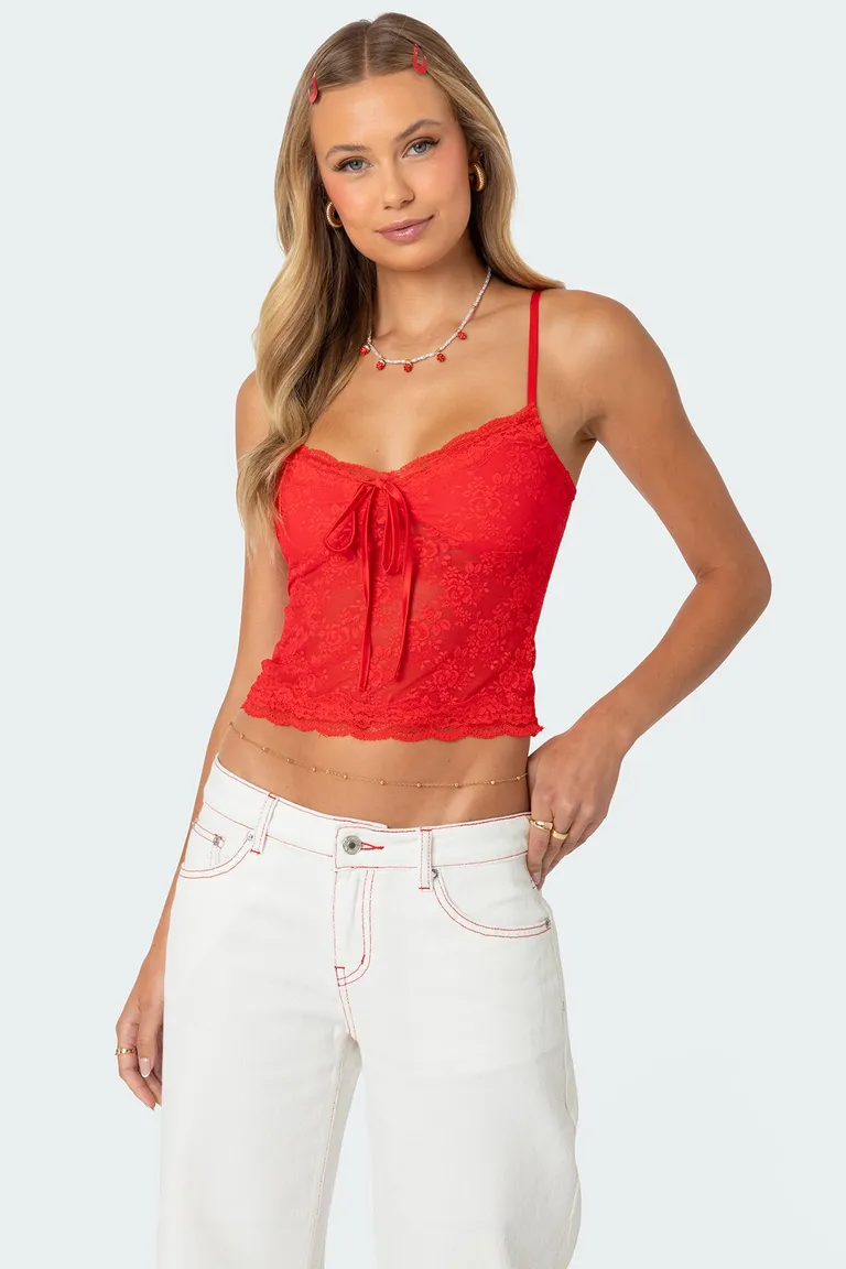 Top cami encaje transparente de Edikted en Tops para argentina