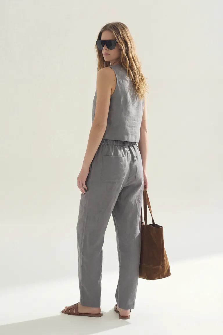 Pantalón gris informal y versátil para mujer de Akiabara en Pantalones para argentina