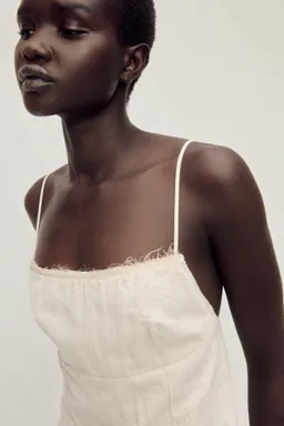 Vestido algodón escote deshilachado de Mango en Vestidos para argentina