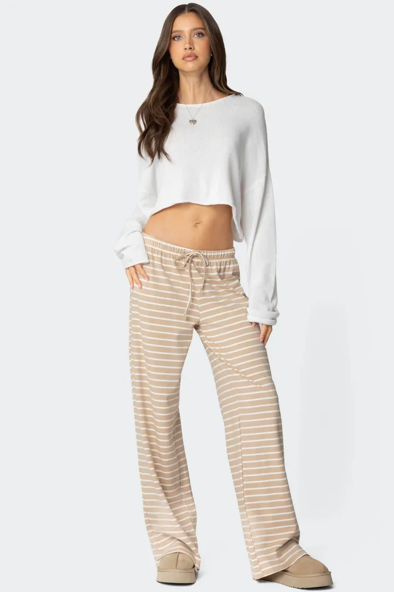 Pantalón rayado con abertura jona de Edikted en Pantalones para argentina