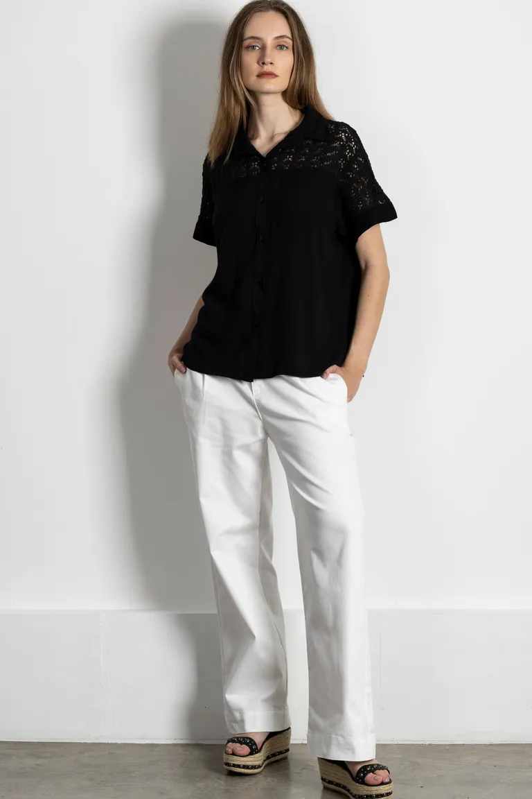 Camisa de lino negra con diseño de fantasía para mujer de Kill en Camisas para argentina