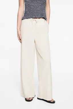 Pantalón lino wideleg de Mango Teen en Pantalones para argentina