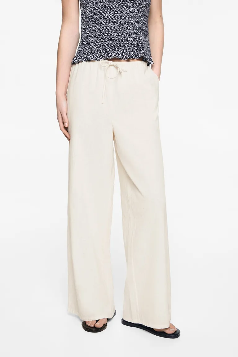 Pantalón lino wideleg de Mango Teen en Pantalones para argentina