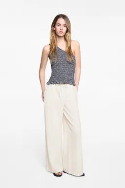 Pantalón lino wideleg de Mango Teen en Pantalones para argentina