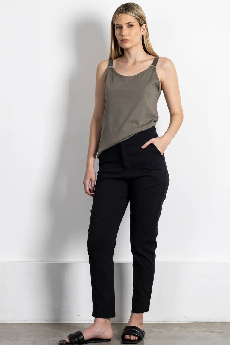 Remera de jersey de algodón musulosa con detalles en seda al tono de Kill en Remeras para argentina