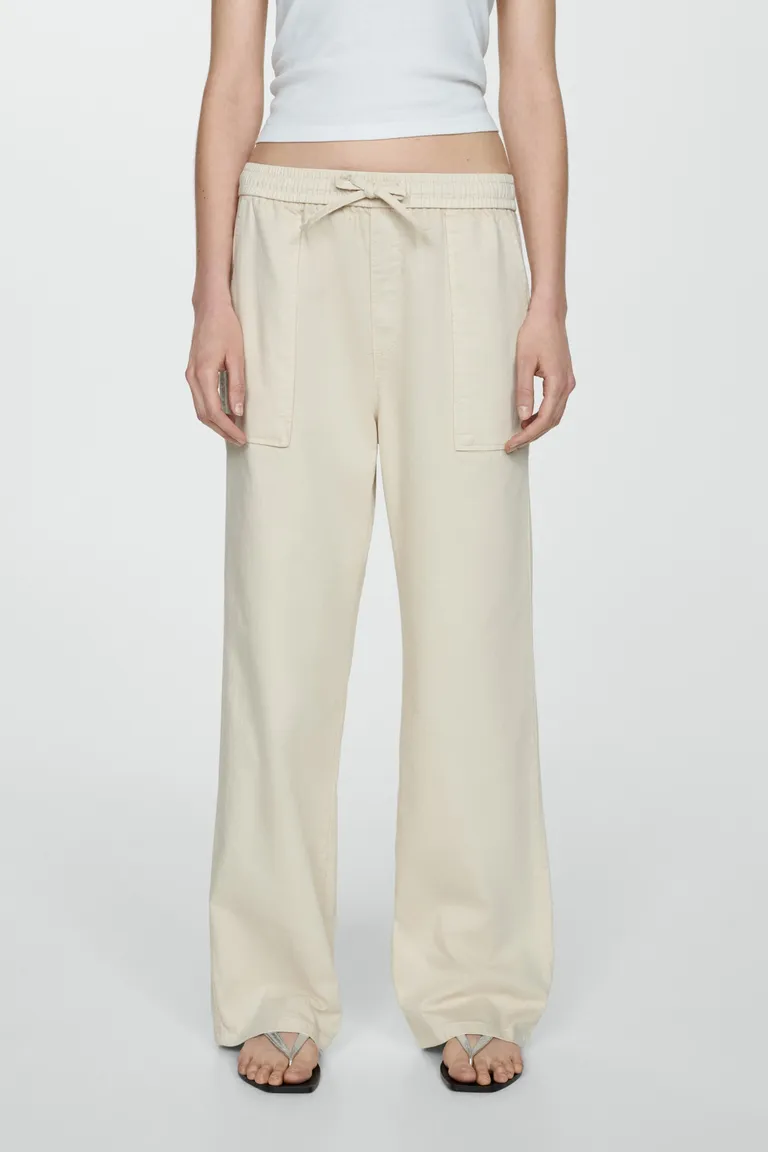 Pantalón algodón cintura elástica de Mango en Pantalones para argentina