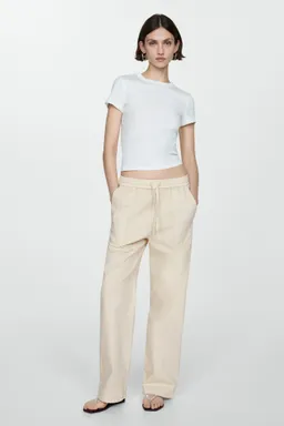 Pantalón algodón cintura elástica de Mango en Pantalones para argentina