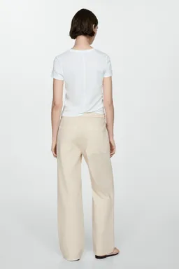 Pantalón algodón cintura elástica de Mango en Pantalones para argentina