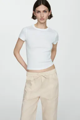 Pantalón algodón cintura elástica de Mango en Pantalones para argentina