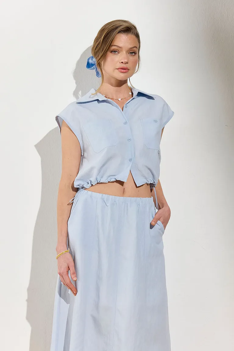 Chaleco holgado de estilo camisero con bolsillos y ajuste a la cintura de Indiastyle en Chalecos para argentina