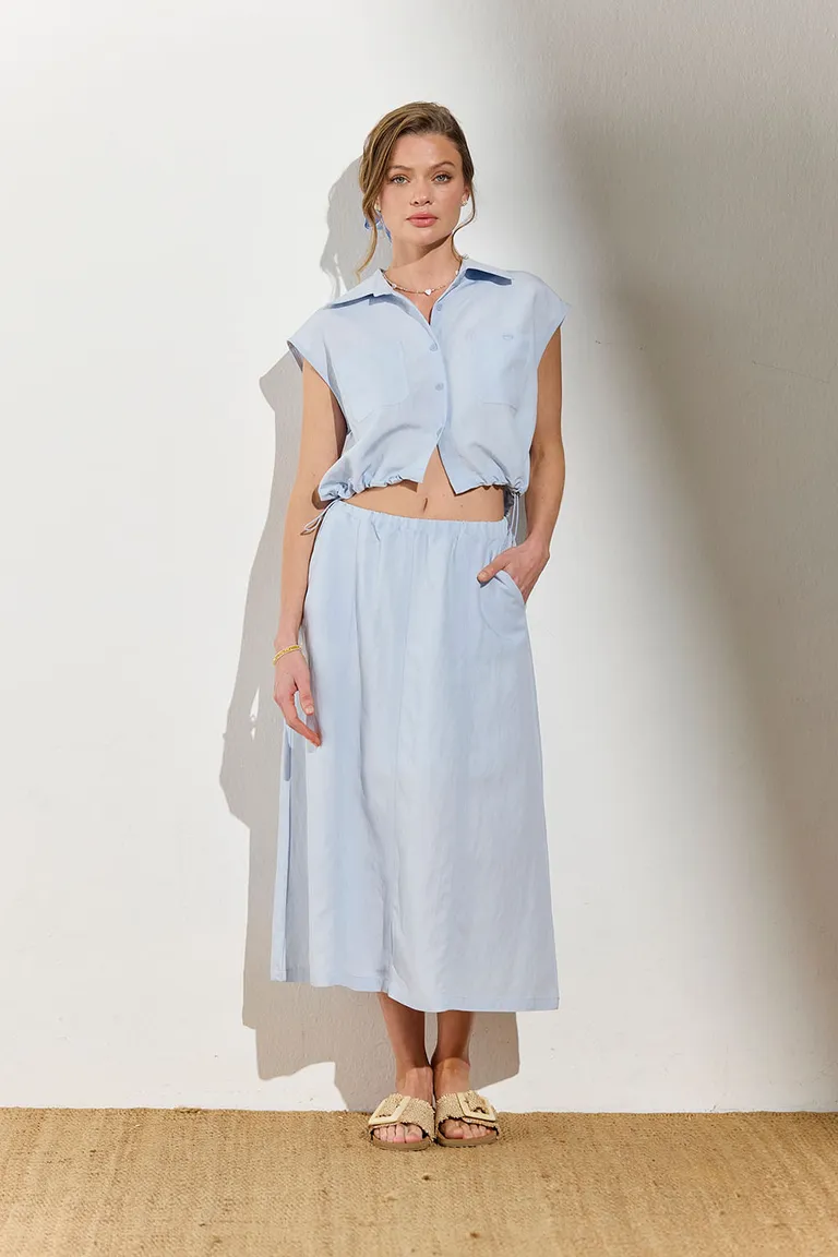 Chaleco holgado de estilo camisero con bolsillos y ajuste a la cintura de Indiastyle en Chalecos para argentina