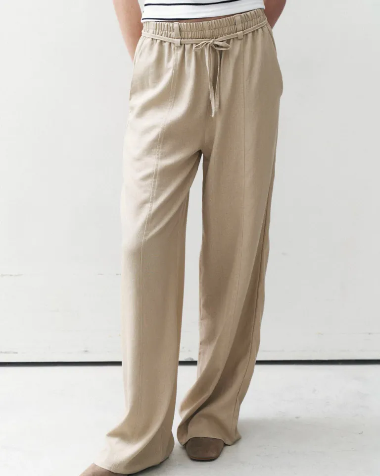 Pantalón de pierna ancha con cordón en la cintura de Sky en Pantalones para argentina