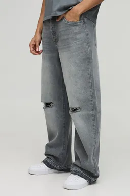 Jeans anchos con rodilla rota de Boohooman en Pantalones para argentina