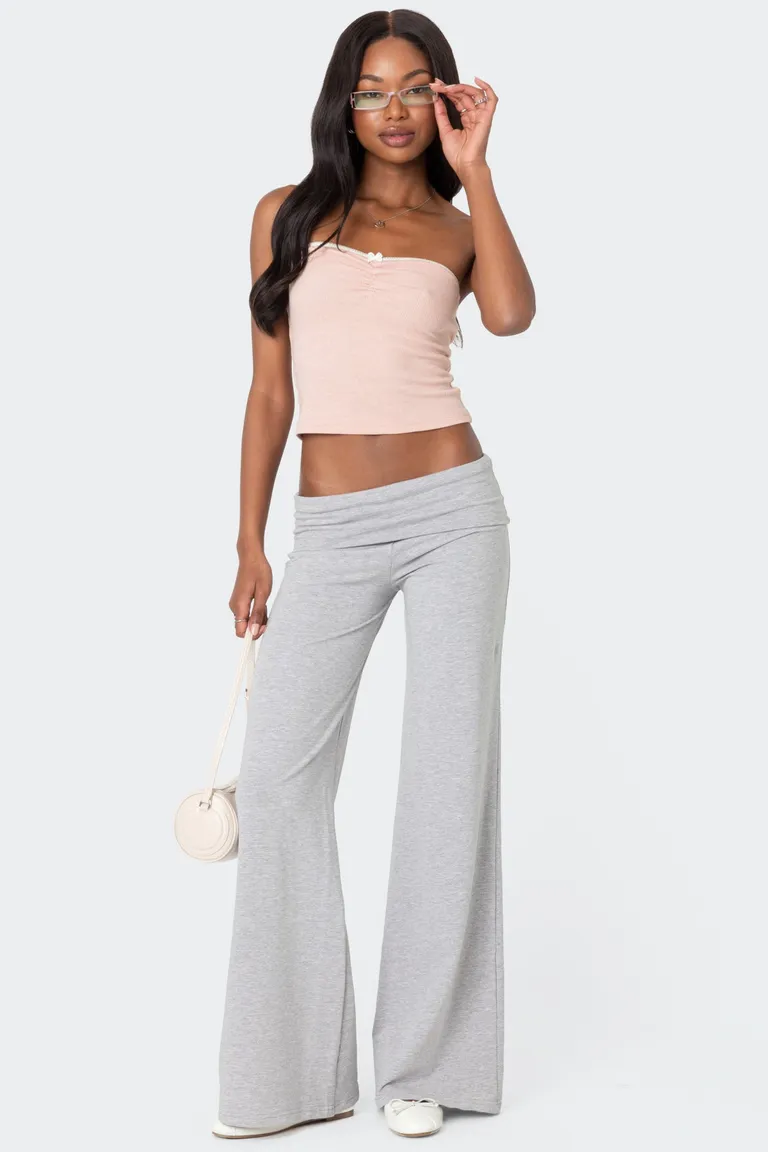 Pantalón pierna ancha doblez de Edikted en Pantalones para argentina