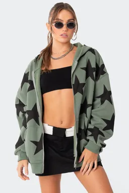 Buzo con capucha oversized star de Edikted en Buzos y Sweaters para argentina