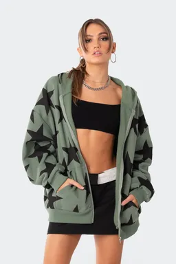 Buzo con capucha oversized star de Edikted en Buzos y Sweaters para argentina