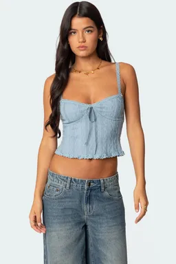 Musculosa tejida con encaje de Edikted en Tops para argentina