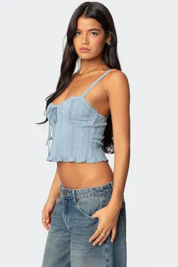 Musculosa tejida con encaje de Edikted en Tops para argentina