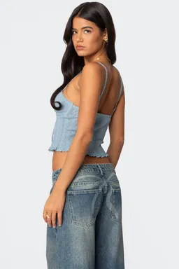 Musculosa tejida con encaje de Edikted en Tops para argentina