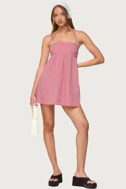 Mini vestido halter gingham rina de Edikted en Vestidos para argentina