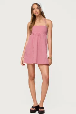 Mini vestido halter gingham rina de Edikted en Vestidos para argentina