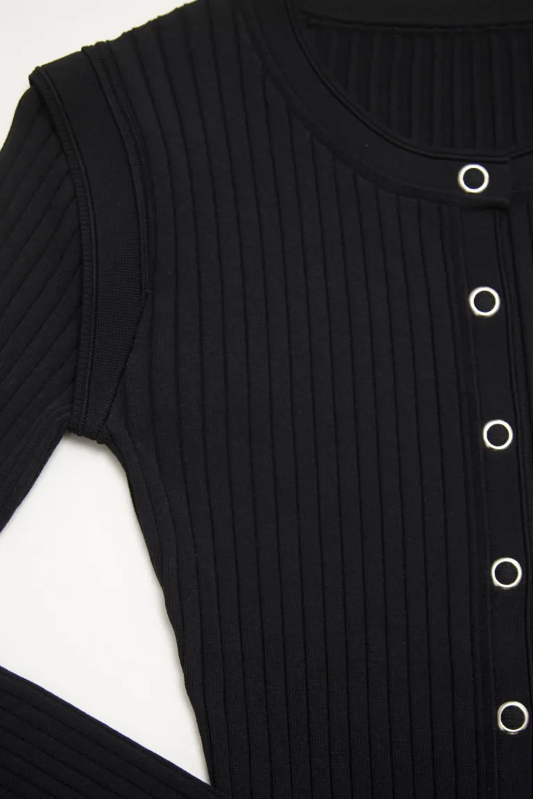 Cardigan de manga larga con cierre de botones metálicos para mujer de Las Pepas en Buzos y Sweaters para argentina