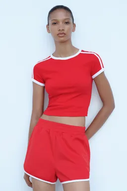 Shorts rectos con contraste de Mango en Shorts para argentina