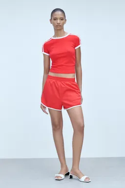 Shorts rectos con contraste de Mango en Shorts para argentina