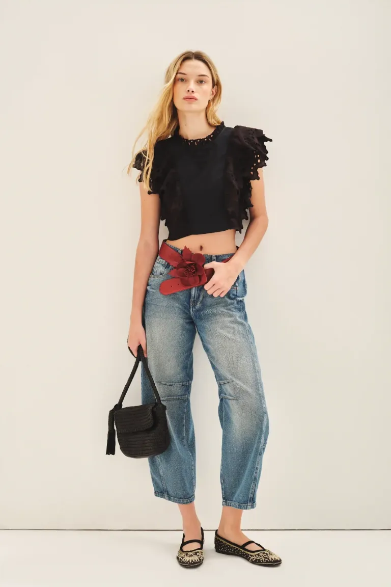 Camisa de voile de algodón con detalles bordados en las mangas de Rapsodia en Camisas para argentina