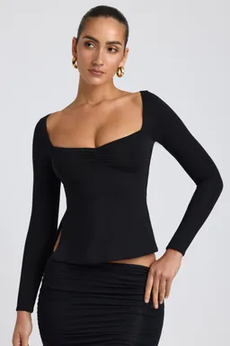 Top modal escote corazón negro de Oh Polly en Tops para argentina