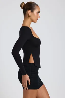 Top modal escote corazón negro de Oh Polly en Tops para argentina