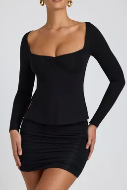 Top modal escote corazón negro de Oh Polly en Tops para argentina