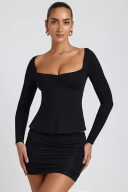 Top modal escote corazón negro de Oh Polly en Tops para argentina