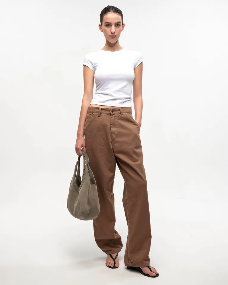 Pantalón Holgado de Gabardina Pesada con Detalles Distintivos de Ay Not Dead en Pantalones para argentina