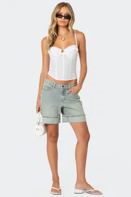 Bermuda denim lavado dobladillo de Edikted en Shorts para argentina