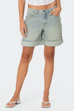 Bermuda denim lavado dobladillo de Edikted en Shorts para argentina