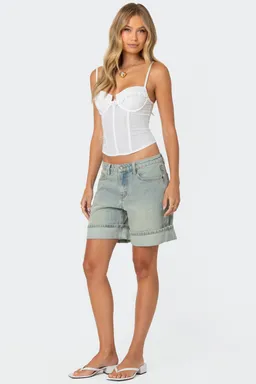 Bermuda denim lavado dobladillo de Edikted en Shorts para argentina
