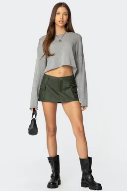 Micro skort cargo cuero sintético de Edikted en Shorts para argentina