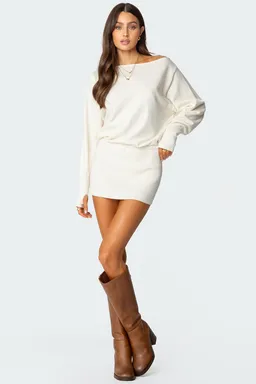 Mini vestido punto con hombros descubiertos de Edikted en Vestidos para argentina