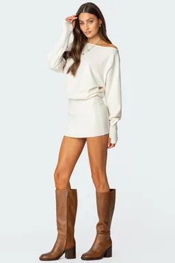 Mini vestido punto con hombros descubiertos de Edikted en Vestidos para argentina