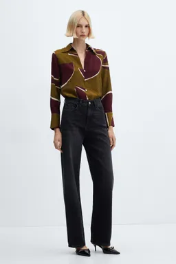 Camisa satinada estampada de Mango en Camisas para argentina