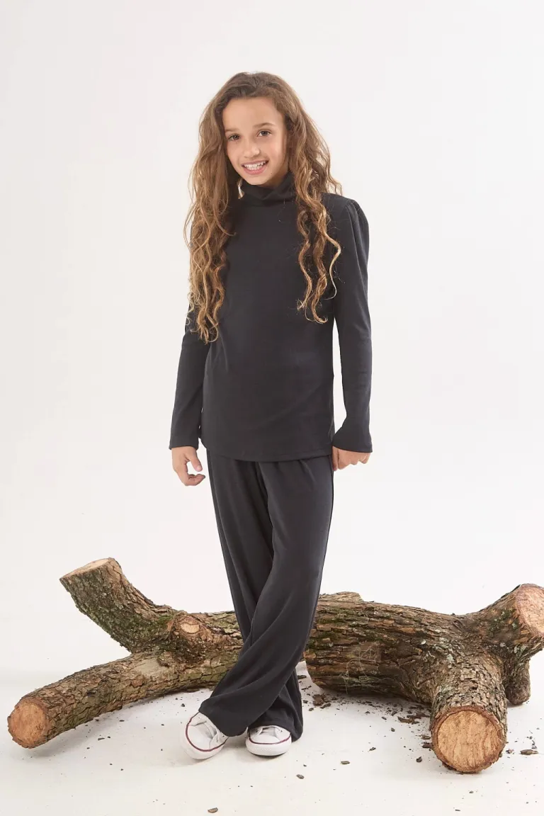 Pantalón recto de lanilla con cintura elástica, para un estilo casual y elegante de Belle en Pantalones para argentina