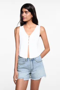 Short jean rotos decorativos de Mango Teen en Shorts para argentina