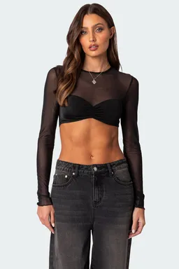 Crop top noche transparente de Edikted en Tops para argentina
