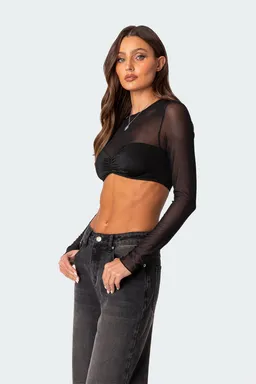 Crop top noche transparente de Edikted en Tops para argentina