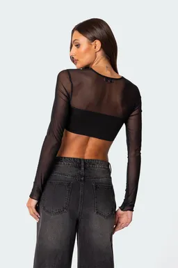 Crop top noche transparente de Edikted en Tops para argentina
