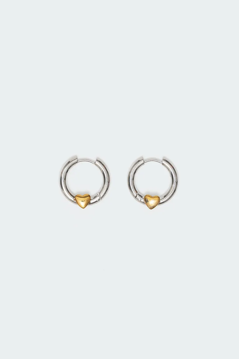 Aros argolla corazón dorado de Edikted en Bijouterie para argentina