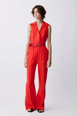 Mono camisero lino con cinturón de Mango en Monos para argentina